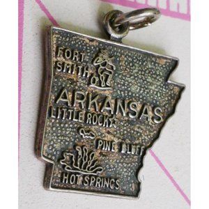 VTG Sterling Silver Arkansas Charm Fort Smith Pine Bluff Hot Springs Little Rock